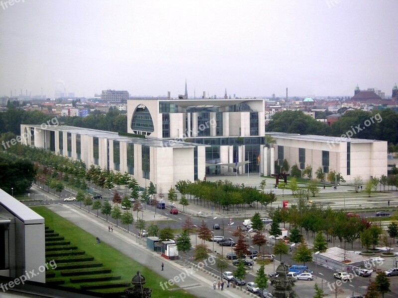 Federal Chancellery Office Complex Government District Berlin Views Of The Reichstag Dome