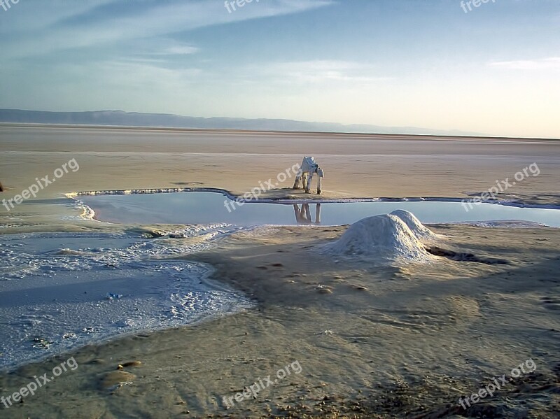 Salt Lake Dry Statue Tunisia The Republic Of Tunisia