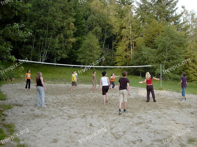 Beach Volleyball Young People Girl Boys Movement