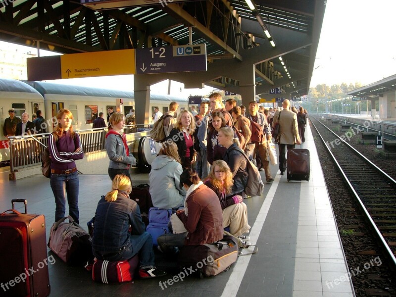 Railway Station Platform Railroad Track Central Station Berlin