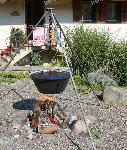 Fireplace Flame Embers Wood Pot