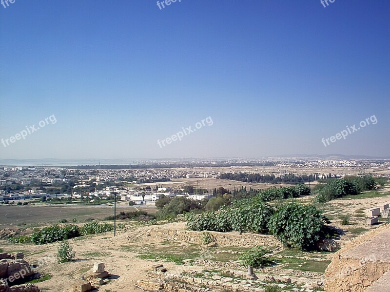 Carthage Ruins View Sunny Tunisia