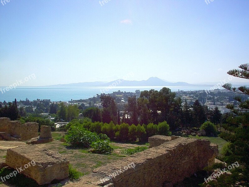 Carthage Ruins View Sunny Tunisia