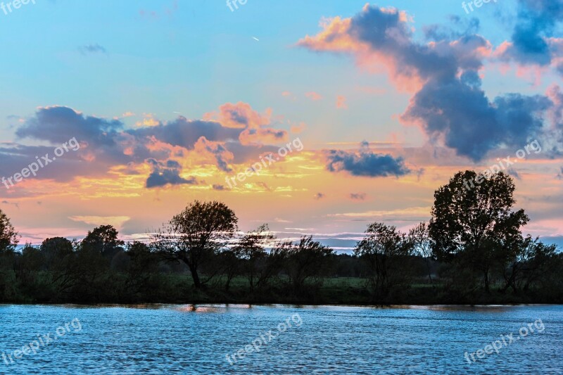 Weser Sunset Lichtspiel Free Photos