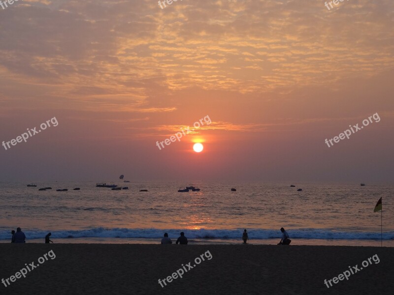 Sunset Skyline Sea Sky Water