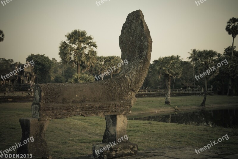 Head Naga Snake Statue Stone