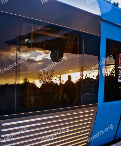 Metro Mirroring Horizon Sunset Free Photos