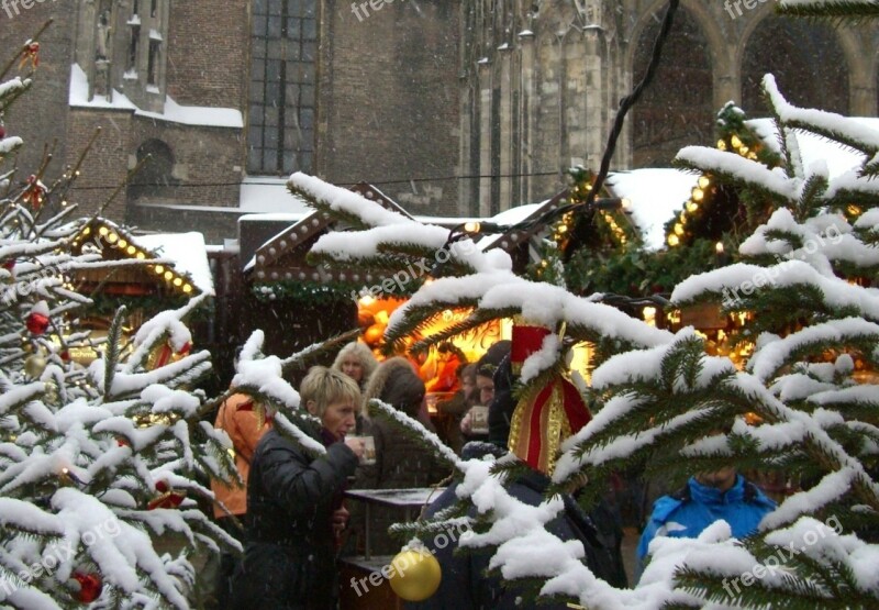 Christmas Market Cathedral Square Ulm Free Photos