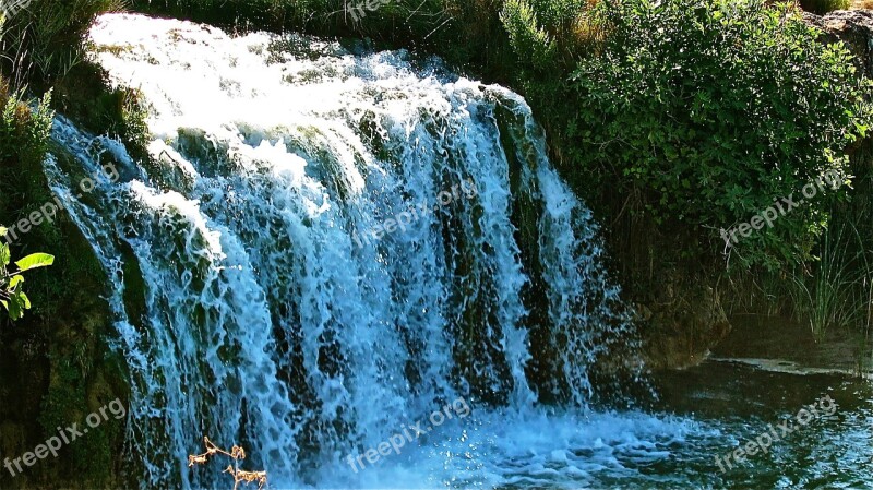 Lagoons Of Ruidera Water Waterfall River Lake