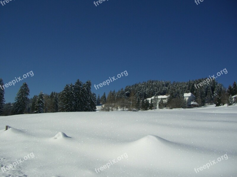 Winter White Blue Snow Sky