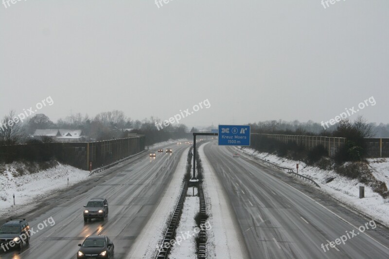 Highway Winter Cold Snow Ice