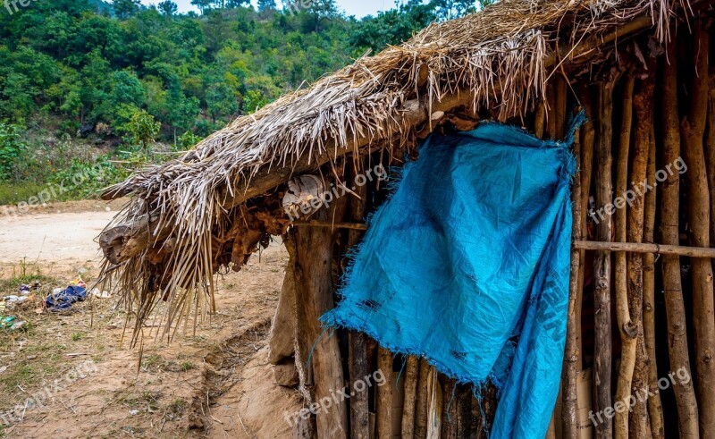 Countryside Village Rustic Landscape Hut