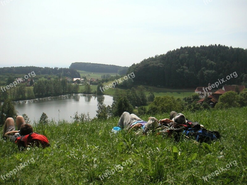 Schleinsee Tired Wanderer Rest Concerns