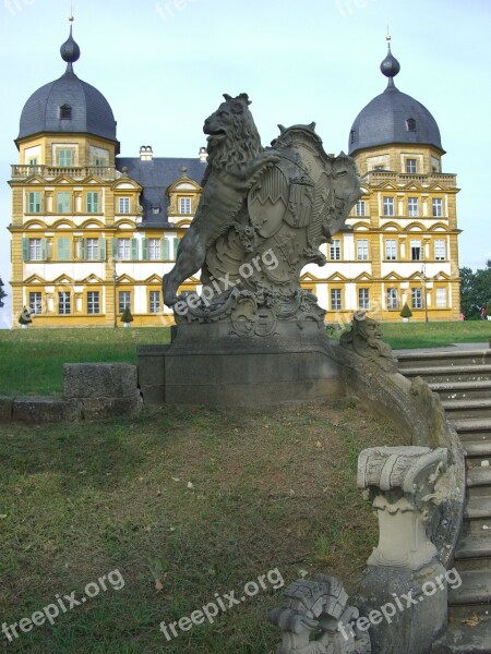 Schloss Seehof Memmelsdorf Park Lion Sculpture Stone Stairs