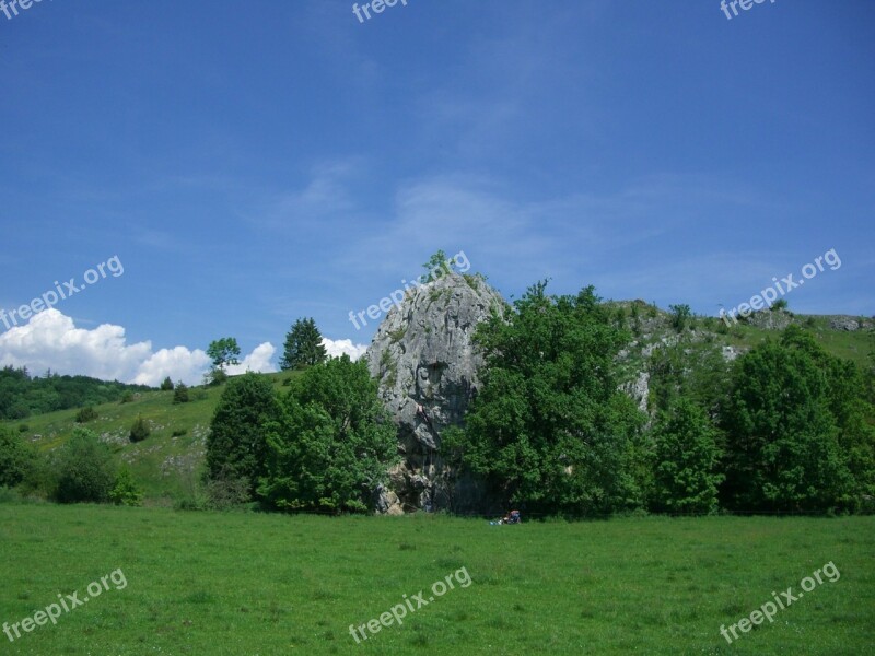 Rock Climbing Rock Wall Climb Rock Sky Blue