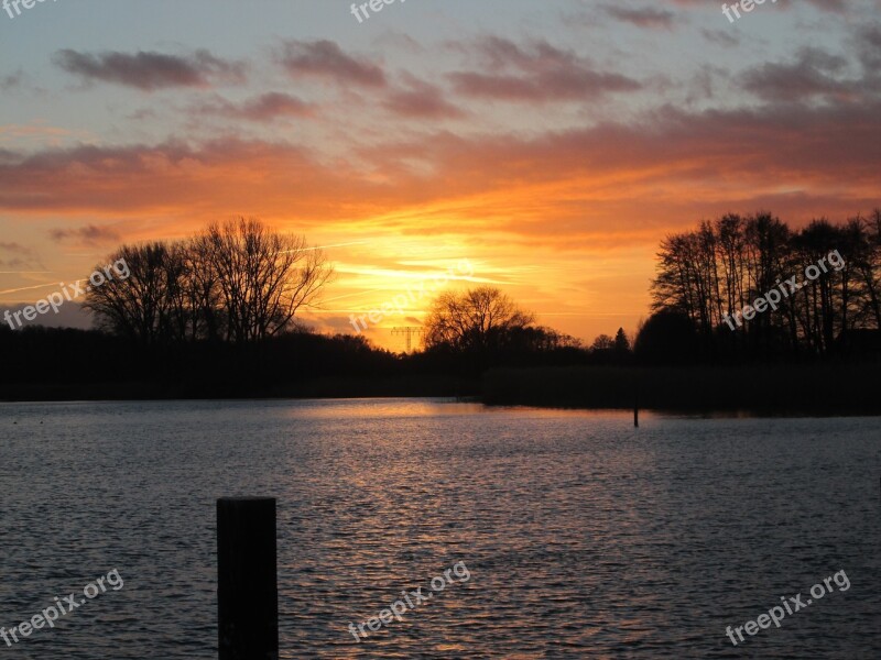 Abendstimmung Afterglow Lake Free Photos