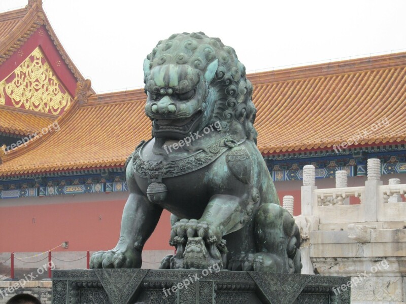 Lion Statue Copper Sculpture Monument