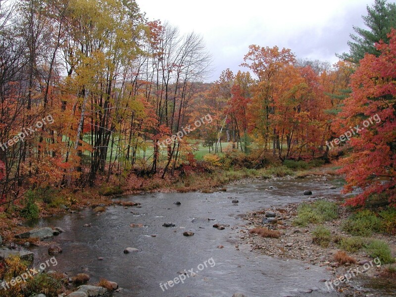 New Hampshire Jackson Stream Brook Fall Colors