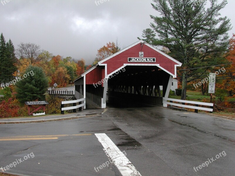 New Hampshire Covered Bridge Jackson Red Road