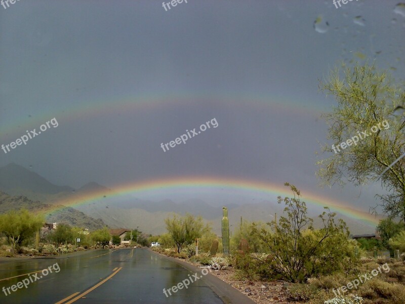 Rainbow Street Wet Rain Arizona