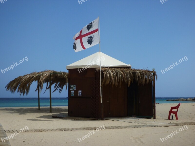 Beach Hut Corsica Vacations Beach Free Photos