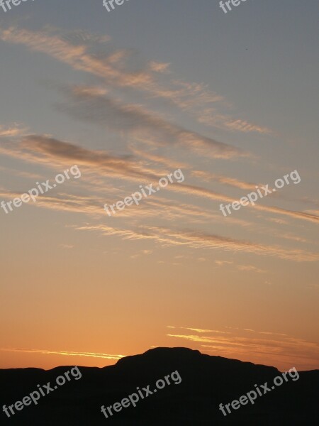 Scotland Mountains Sky Sunset Cloud