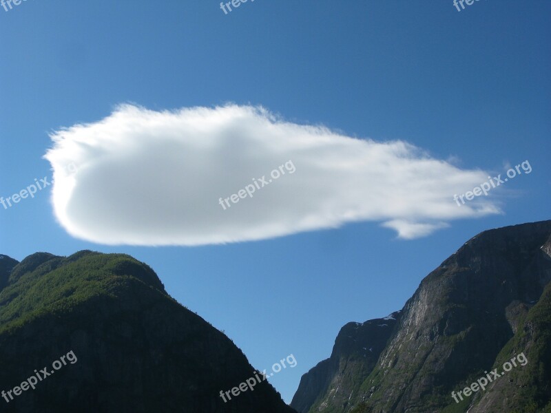 Norway Scandinavia Mountains Cloud Clouds Form