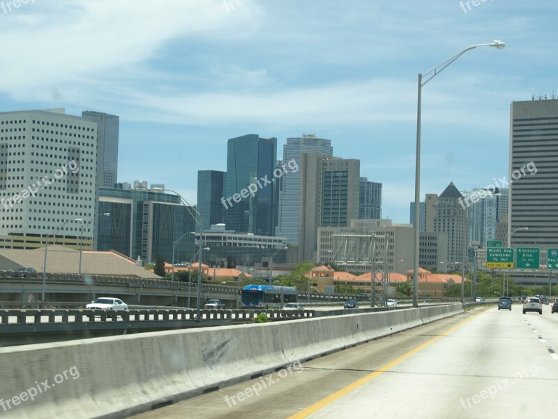 Miami Skyline Building Usa Architecture