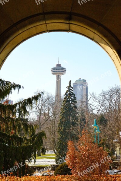 Skylon Tower Niagara Falls Architecture Arch Landscape