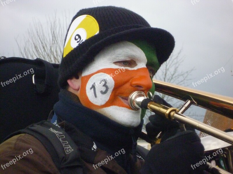 Trombone Brass Band Carnival Human Masks