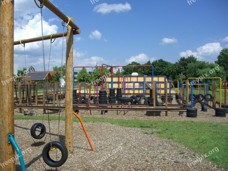 Children's Playground Langenau Fun Arena Tires Klettergerüst