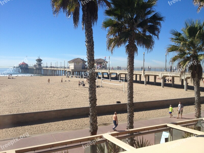 Beach Pier Huntington Beach California Coast