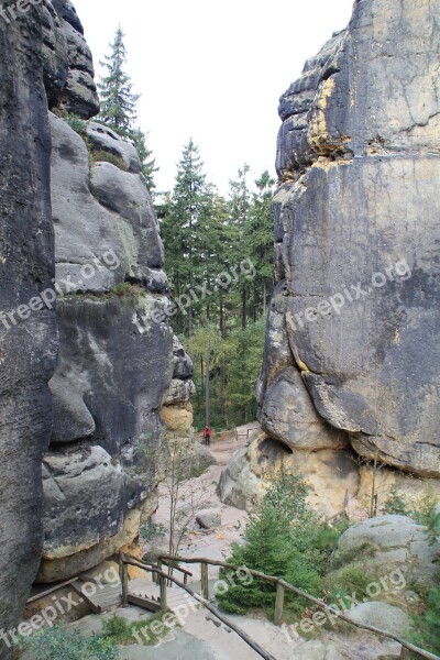 Elbe Sandstone Mountains Saxon Switzerland Saxony Schrammsteine Rock