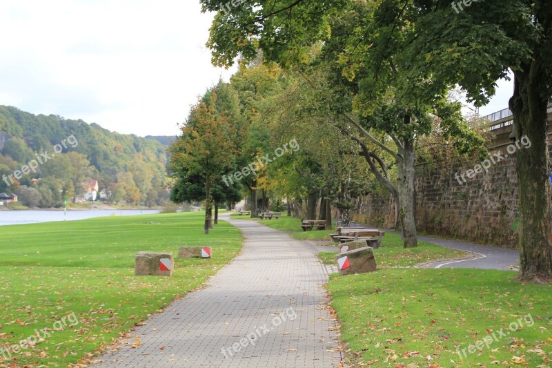 Cycle Path Away Landscape Bank Nature