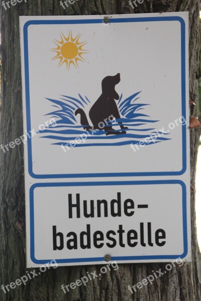 Dog Bathing Place Shield Note Marking