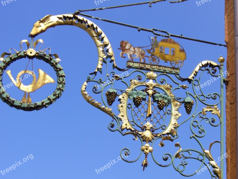 Sideboard Wrought Iron Post Horn Stagecoach Grapes