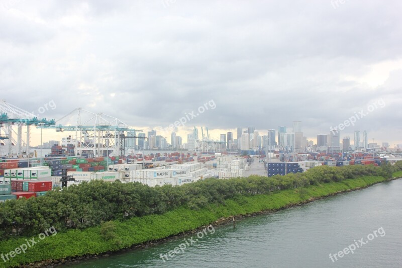 Miami Harbor Port Water Cargo