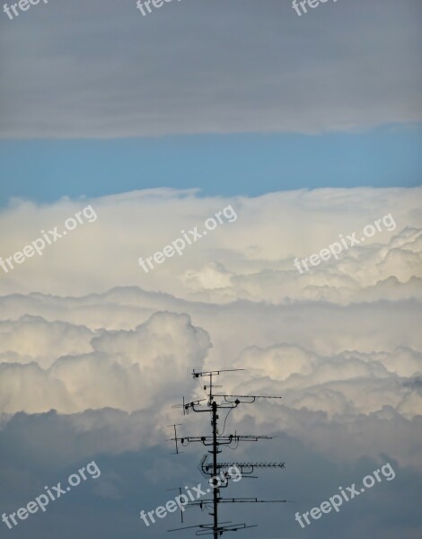 Antenna Clouds Cloudscape Sky Ether