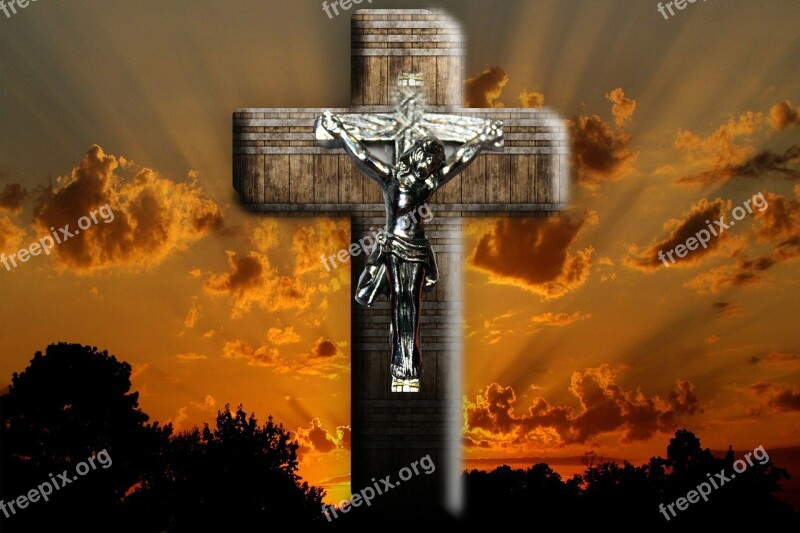 Jesus Crucifixion Sunset Grace Figure