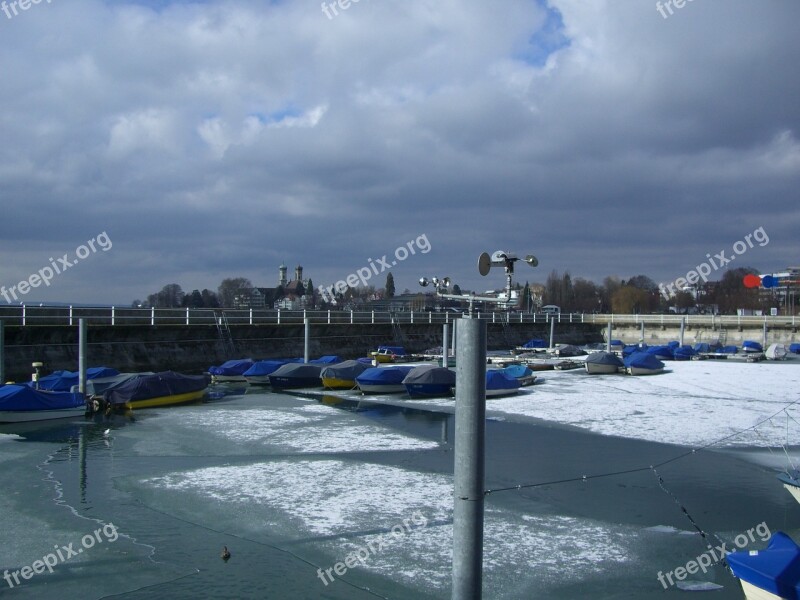 Boat Harbour Friedrichshafen Ice Boats A Dinamic Light