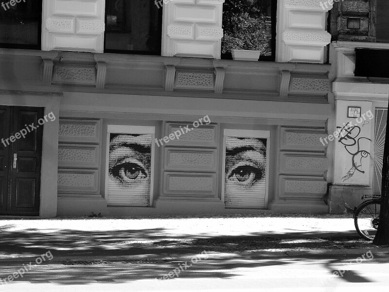 Eyes Black And White Graffiti Street Art Painted