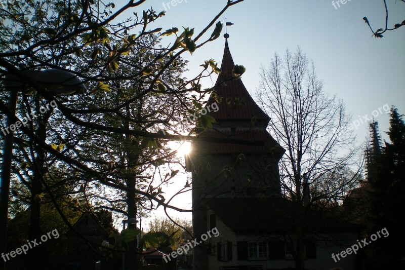 Ulm Setting Sun Twilight Tower Free Photos