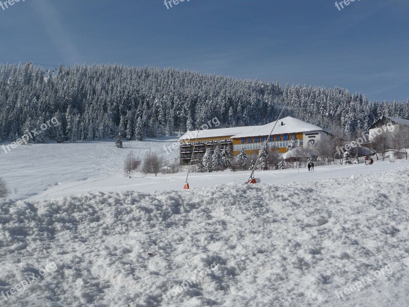 Oberwiesenthal Panorama Winter Snow Cold