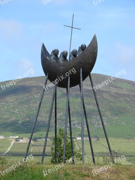 Ireland Monks Boat Stalk Cross