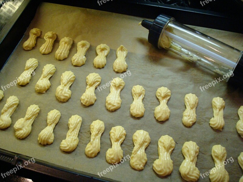 Shortbread Cookies Orange Tongue Pastry Syringe Bake Kitchen