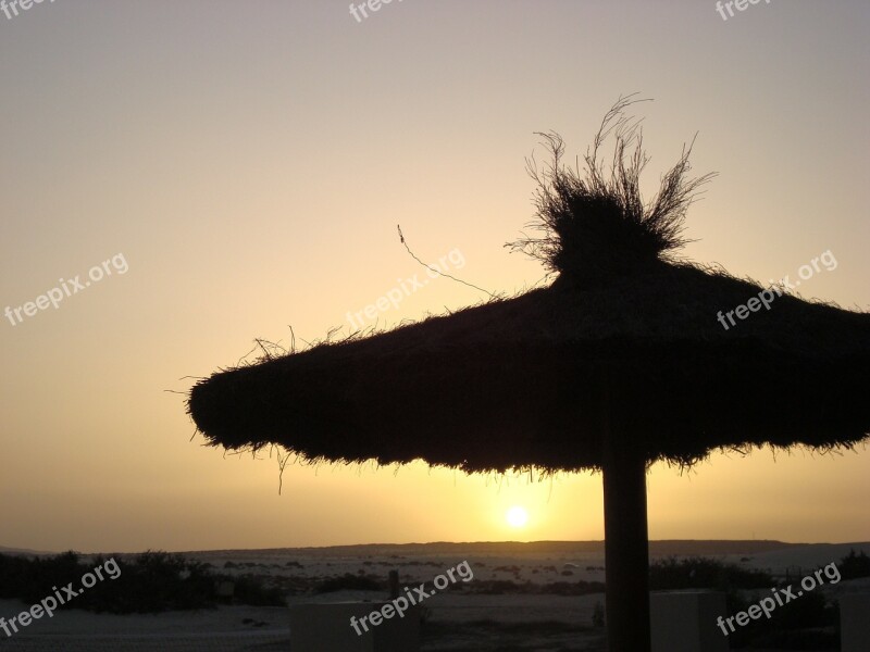 Sunset Beach Parasol Vacations Romantic