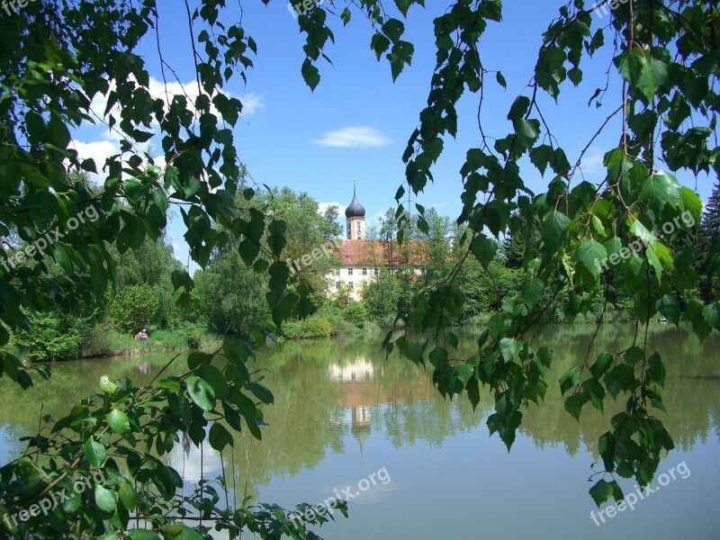 Monastery Church Oberschönenfeld Monastery Pond Swabia Bavaria