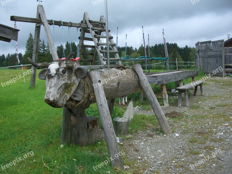 Children's Playground Swing Wood Cash Cow Allgäu