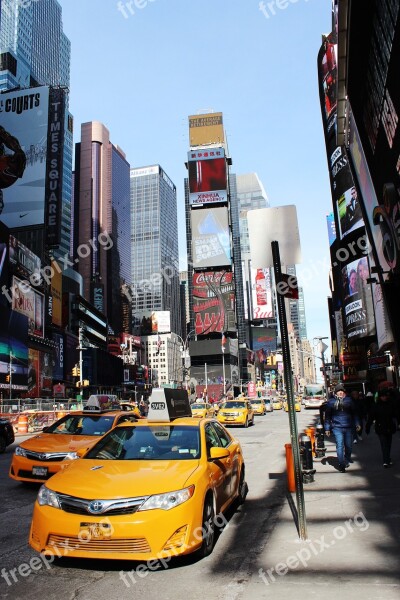 New York City Taxi Road Manhattan Architecture