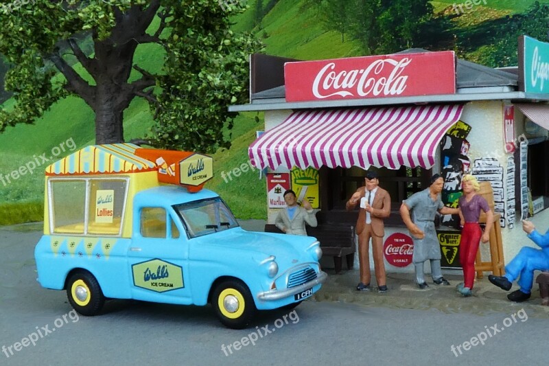 Model Car Ice Cream Van Kiosk Diorama Vans